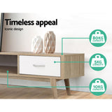 darrahopens Furniture > Living Room Artiss TV Cabinet Entertainment Unit Stand Storage Drawer Scandinavian 180cm Oak