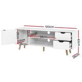 darrahopens Furniture > Living Room Artiss TV Cabinet Entertainment Unit Stand Wooden Scandinavian 120cm White