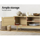 darrahopens Furniture > Living Room Artiss TV Cabinet Entertainment Unit Storage Cabinets Rattan Wooden 180CM