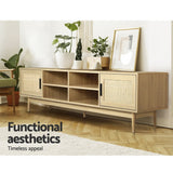 darrahopens Furniture > Living Room Artiss TV Cabinet Entertainment Unit Storage Cabinets Rattan Wooden 180CM