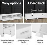 darrahopens Furniture > Living Room Artiss TV Stand Entertainment Unit with Drawers - White