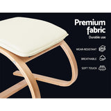 darrahopens Furniture > Living Room Artiss Wooden Armchair with Foot Stool - Beige