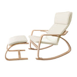 darrahopens Furniture > Living Room Artiss Wooden Armchair with Foot Stool - Beige