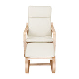 darrahopens Furniture > Living Room Artiss Wooden Armchair with Foot Stool - Beige