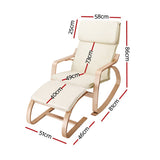 darrahopens Furniture > Living Room Artiss Wooden Armchair with Foot Stool - Beige