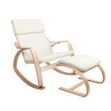 darrahopens Furniture > Living Room Artiss Wooden Armchair with Foot Stool - Beige