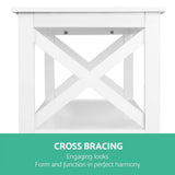 darrahopens Furniture > Living Room Artiss Wooden Storage Console Table - White