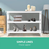 darrahopens Furniture > Living Room Artiss Wooden Storage Console Table - White