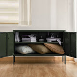 darrahopens Furniture > Living Room ArtissIn Base Metal Locker Storage Shelf Organizer Cabinet Buffet Sideboard Green