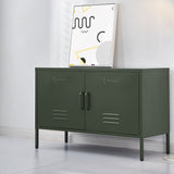 darrahopens Furniture > Living Room ArtissIn Base Metal Locker Storage Shelf Organizer Cabinet Buffet Sideboard Green