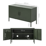 darrahopens Furniture > Living Room ArtissIn Base Metal Locker Storage Shelf Organizer Cabinet Buffet Sideboard Green