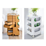 darrahopens Furniture > Living Room ArtissIn Bedside Table Side Tables Nightstand Organizer Replica Boby Trolley 5Tier Grey