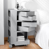 darrahopens Furniture > Living Room ArtissIn Bedside Table Side Tables Nightstand Organizer Replica Boby Trolley 5Tier Grey