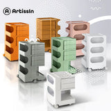 darrahopens Furniture > Living Room ArtissIn Bedside Table Side Tables Nightstand Organizer Replica Boby Trolley 5Tier White