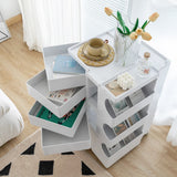 darrahopens Furniture > Living Room ArtissIn Bedside Table Side Tables Nightstand Organizer Replica Boby Trolley 5Tier White