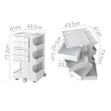 darrahopens Furniture > Living Room ArtissIn Bedside Table Side Tables Nightstand Organizer Replica Boby Trolley 5Tier White