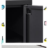 Darrahopens Furniture > Living Room ArtissIn Buffet Sideboard Locker Metal Storage Cabinet - BASE Charcoal