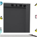 Darrahopens Furniture > Living Room ArtissIn Buffet Sideboard Locker Metal Storage Cabinet - BASE Charcoal