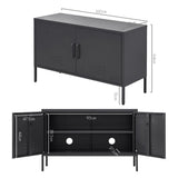 Darrahopens Furniture > Living Room ArtissIn Buffet Sideboard Locker Metal Storage Cabinet - BASE Charcoal