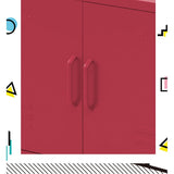 Darrahopens Furniture > Living Room ArtissIn Buffet Sideboard Locker Metal Storage Cabinet - BASE Pink