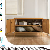 Darrahopens Furniture > Living Room ArtissIn Buffet Sideboard Locker Metal Storage Cabinet - BASE Yellow