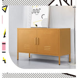 Darrahopens Furniture > Living Room ArtissIn Buffet Sideboard Locker Metal Storage Cabinet - BASE Yellow