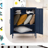 Darrahopens Furniture > Living Room ArtissIn Buffet Sideboard Locker Metal Storage Cabinet - SWEETHEART Blue