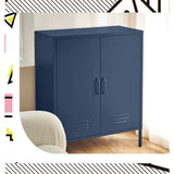 Darrahopens Furniture > Living Room ArtissIn Buffet Sideboard Locker Metal Storage Cabinet - SWEETHEART Blue
