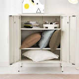 darrahopens Furniture > Living Room ArtissIn Sweetheart Metal Locker Storage Shelf Shoe Cabinet Buffet Sideboard White