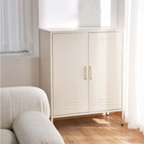 darrahopens Furniture > Living Room ArtissIn Sweetheart Metal Locker Storage Shelf Shoe Cabinet Buffet Sideboard White
