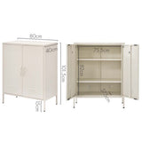 darrahopens Furniture > Living Room ArtissIn Sweetheart Metal Locker Storage Shelf Shoe Cabinet Buffet Sideboard White