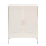 darrahopens Furniture > Living Room ArtissIn Sweetheart Metal Locker Storage Shelf Shoe Cabinet Buffet Sideboard White