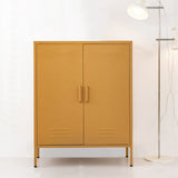darrahopens Furniture > Living Room ArtissIn Sweetheart Metal Locker Storage Shelf Shoe Cabinet Buffet Sideboard Yellow