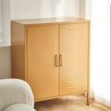 darrahopens Furniture > Living Room ArtissIn Sweetheart Metal Locker Storage Shelf Shoe Cabinet Buffet Sideboard Yellow