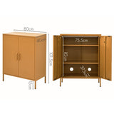 darrahopens Furniture > Living Room ArtissIn Sweetheart Metal Locker Storage Shelf Shoe Cabinet Buffet Sideboard Yellow
