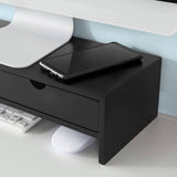 darrahopens Furniture > Living Room Black Monitor Stand Desk Organizer with 2 Drawers