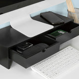 darrahopens Furniture > Living Room Black Monitor Stand Desk Organizer with 2 Drawers