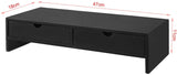 darrahopens Furniture > Living Room Black Monitor Stand Desk Organizer with 2 Drawers