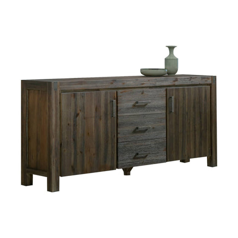 Darrahopens Furniture > Living Room Buffet Sideboard in Chocolate Colour Constructed with Solid Acacia Wooden Frame Storage Cabinet with Drawers