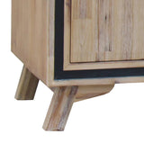 darrahopens Furniture > Living Room Buffet Sideboard in Silver Brush Colour with Solid Acacia & Veneer Wooden Frame Storage Cabinet with Drawers