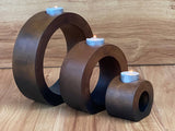 Darrahopens Furniture > Living Room Candle holder set of 3 concentric wooden designed stye