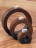 Darrahopens Furniture > Living Room Candle holder set of 3 concentric wooden designed stye