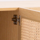 darrahopens Furniture > Living Room Casa Decor Santiago Rattan Entertainment Unit TV Stand Cabinet Storage Oak