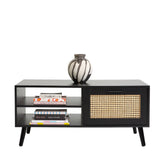 darrahopens Furniture > Living Room Casa Decor Tulum Rattan Coffee Table Storage Drawer Furniture Wooden Black