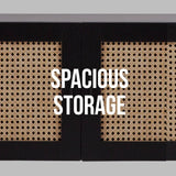 darrahopens Furniture > Living Room Casa Decor Tulum Rattan Entertainment Unit TV Stand Cabinet Storage Black