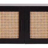 darrahopens Furniture > Living Room Casa Decor Tulum Rattan Entertainment Unit TV Stand Cabinet Storage Black