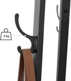 darrahopens Furniture > Living Room Coat Rack with 3 Shelves with Hooks Rustic Brown and Black
