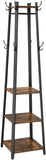 darrahopens Furniture > Living Room Coat Rack with 3 Shelves with Hooks Rustic Brown and Black