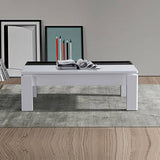 darrahopens Furniture > Living Room Coffee Table High Gloss Finish Lift Up Top MDF Black & White Colour Interior Storage