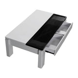 darrahopens Furniture > Living Room Coffee Table High Gloss Finish Lift Up Top MDF Black & White Colour Interior Storage